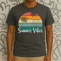 Summer Vibes Palm Trees Retro Sunset T-Shirt thumb 3