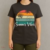 Summer Vibes Palm Trees Retro Sunset T-Shirt thumb 4
