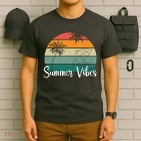 Summer Vibes Palm Trees Retro Sunset T-Shirt thumb 6