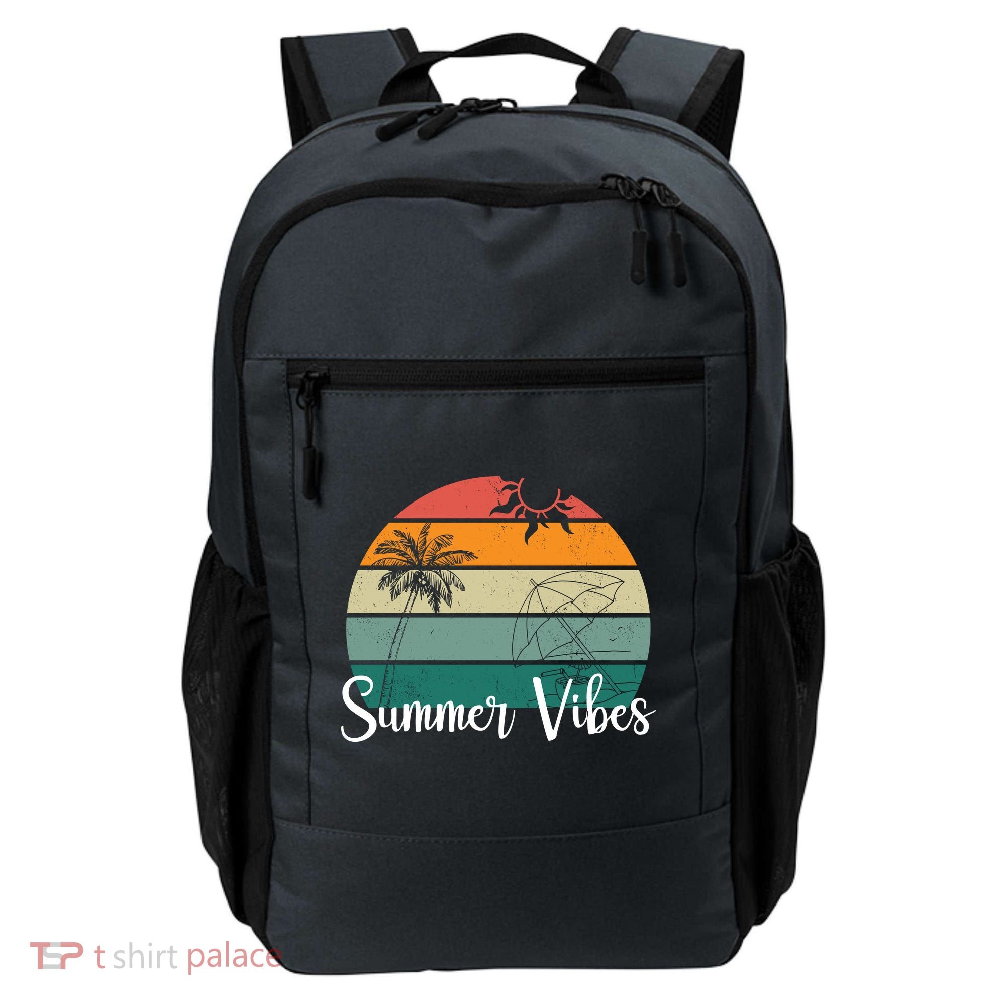 Summer Vibes Palm Trees Retro Sunset Backpack