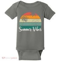 Summer Vibes Palm Trees Retro Sunset Baby Bodysuit thumb 0