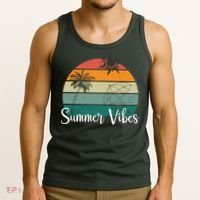 Summer Vibes Palm Trees Retro Sunset Tank Top thumb 3