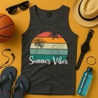 Summer Vibes Palm Trees Retro Sunset Tank Top thumb 4