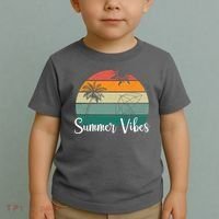 Summer Vibes Palm Trees Retro Sunset Toddler T-Shirt thumb 2