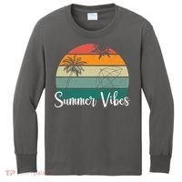 Summer Vibes Palm Trees Retro Sunset Kids Long Sleeve Shirt thumb 0