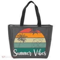 Summer Vibes Palm Trees Retro Sunset Tote Bag thumb 0