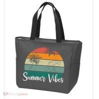 Summer Vibes Palm Trees Retro Sunset Tote Bag thumb 3