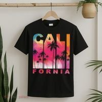 Summer Vacation Palm Trees Ca Vintage Tropical California T-Shirt thumb 2
