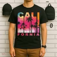 Summer Vacation Palm Trees Ca Vintage Tropical California T-Shirt thumb 6
