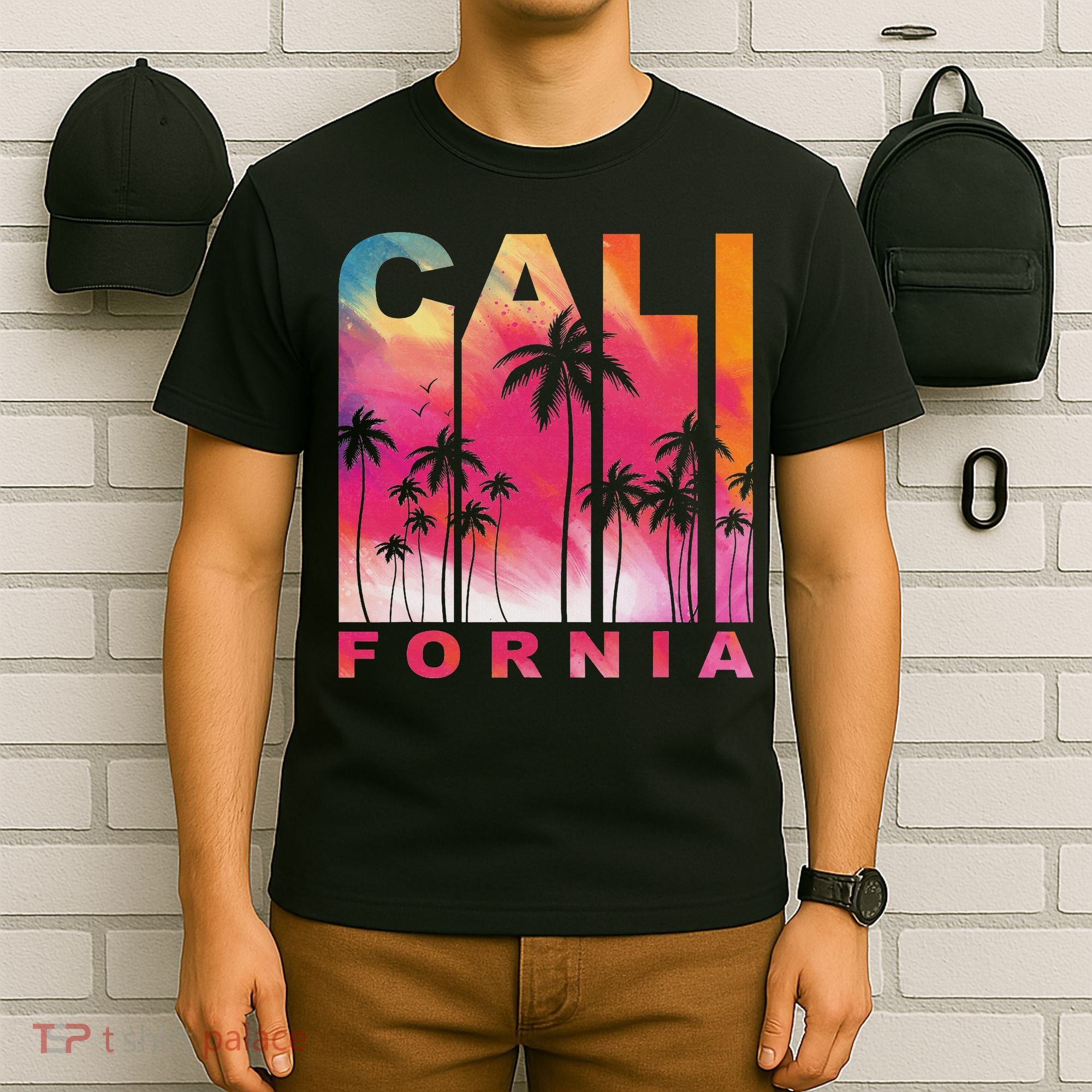 Summer Vacation Palm Trees Ca Vintage Tropical California T-Shirt