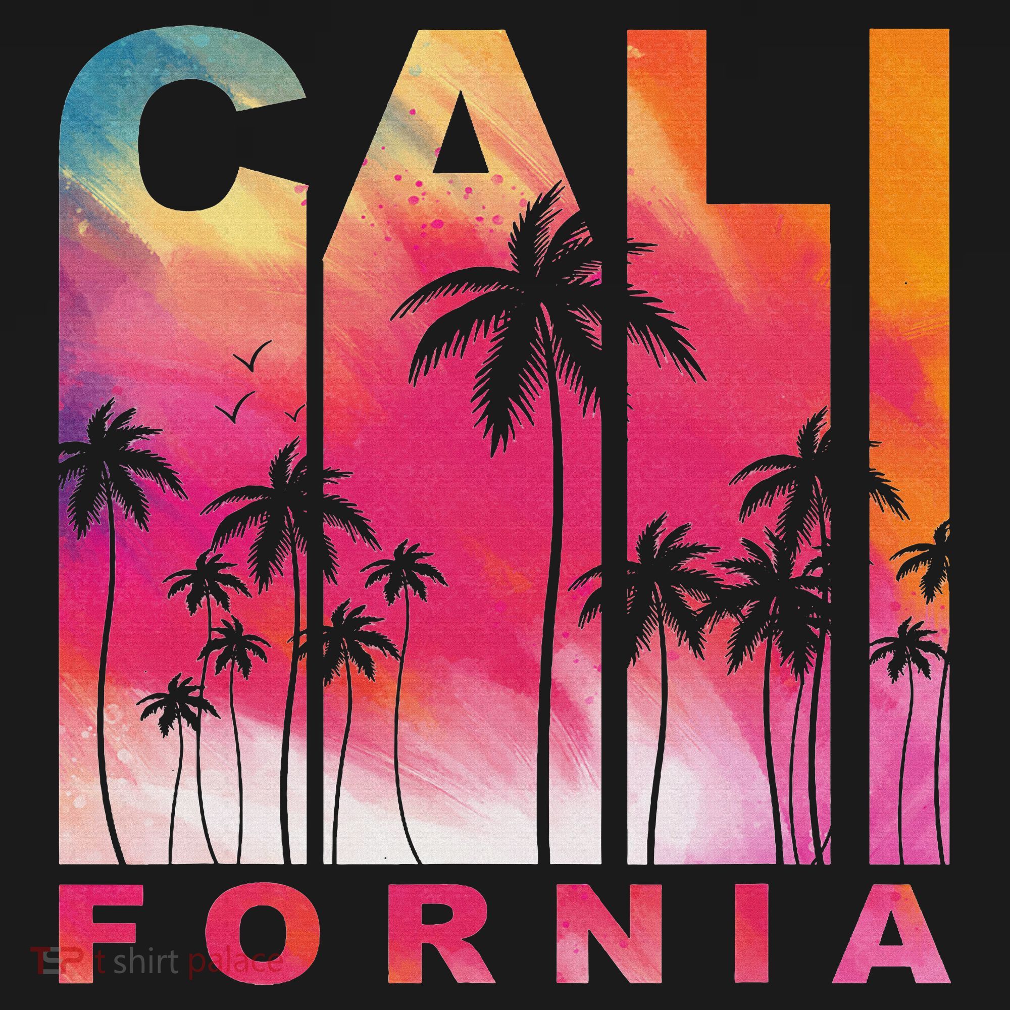 Summer Vacation Palm Trees Ca Vintage Tropical California T-Shirt