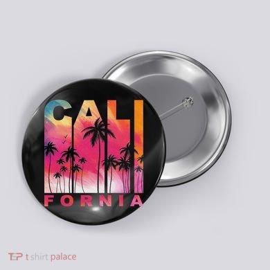 Summer Vacation Palm Trees Ca Vintage Tropical California Button