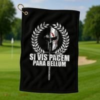 Si Vis Pacem Para Bellum Latin Wisdom Proverb Golf Towel thumb 1