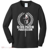 Si Vis Pacem Para Bellum Latin Wisdom Proverb Kids Long Sleeve Shirt thumb 0