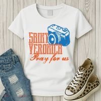 St Veronica Patron Saint Photography Photographers Catholic Cool Gift Women's T-Shirt thumb 3