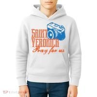 St Veronica Patron Saint Photography Photographers Catholic Cool Gift Kids Hoodie thumb 4