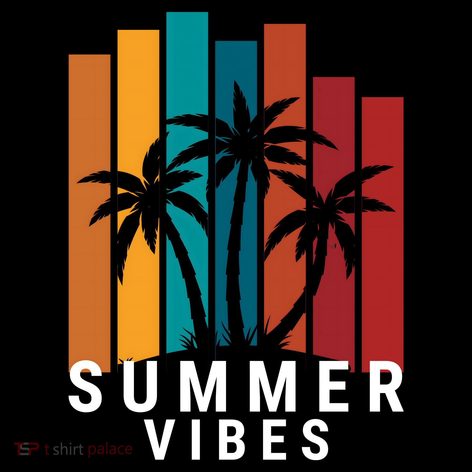 Summer Vibes Retro Palm Tree Backpack