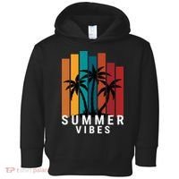 Summer Vibes Retro Palm Tree Toddler Hoodie thumb 0