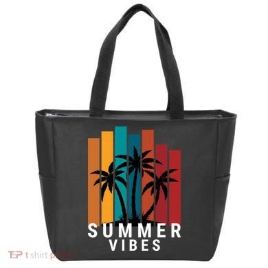 Summer Vibes Retro Palm Tree Tote Bag