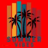 Summer Vibes Retro Palm Tree Santa Hat thumb 1