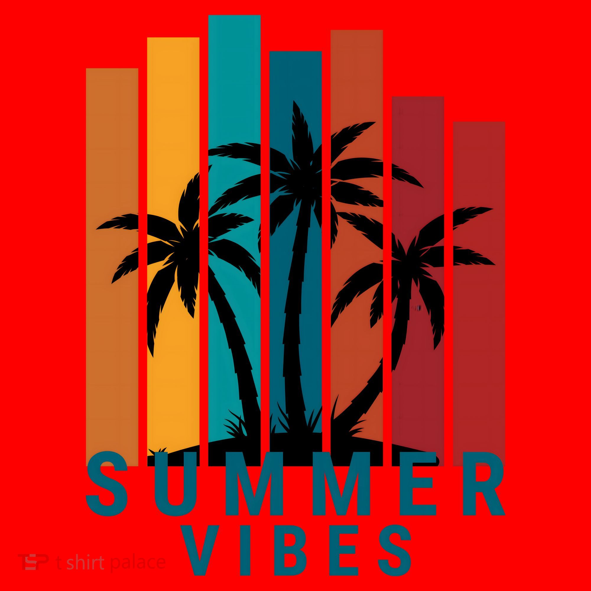 Summer Vibes Retro Palm Tree Santa Hat