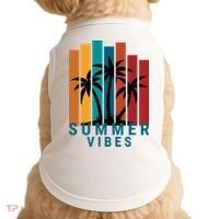 Summer Vibes Retro Palm Tree Doggie Tank thumb 0
