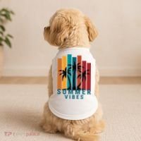 Summer Vibes Retro Palm Tree Doggie Tank thumb 2