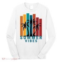 Summer Vibes Retro Palm Tree Long Sleeve Shirt thumb 0