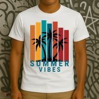 Summer Vibes Retro Palm Tree T-Shirt thumb 3