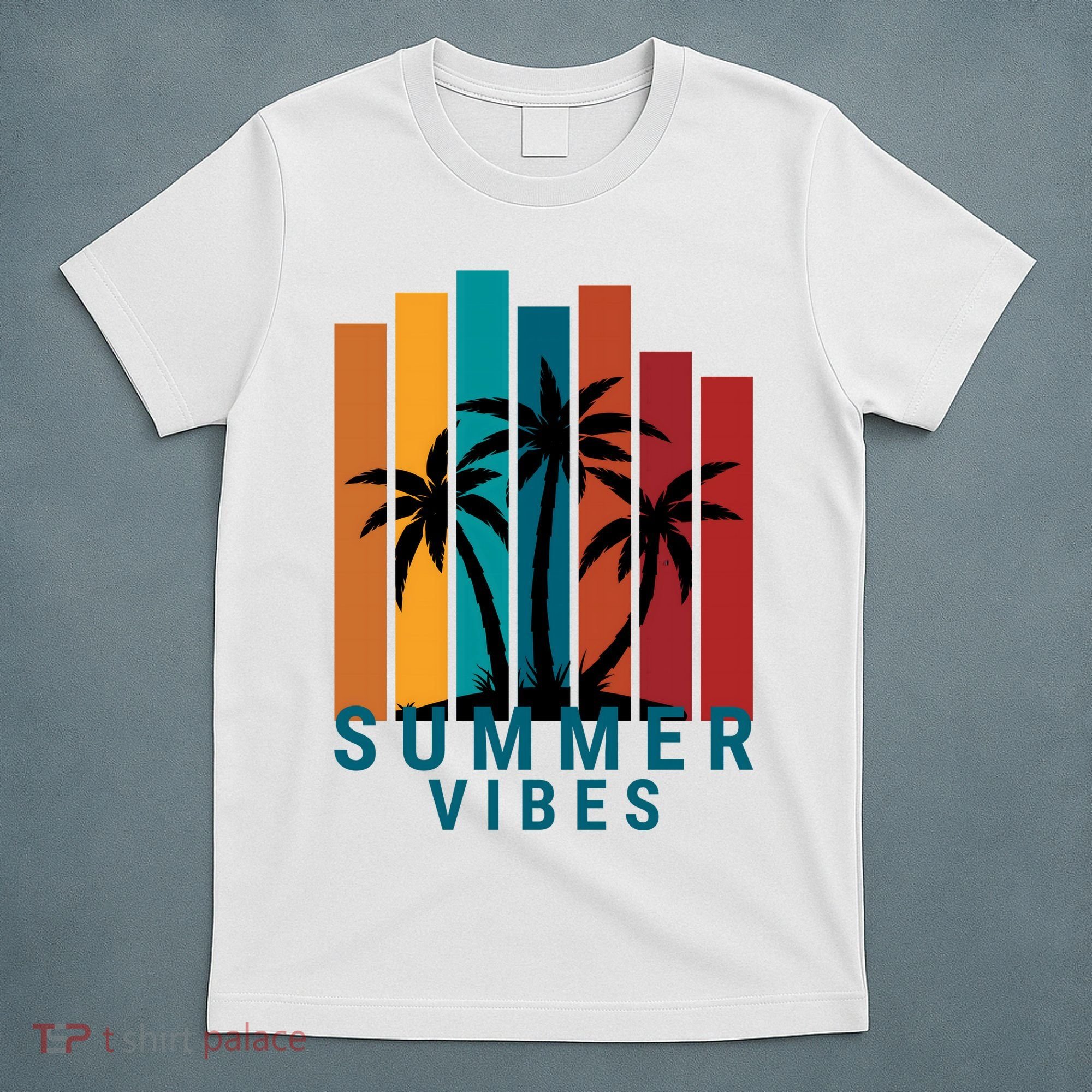 Summer Vibes Retro Palm Tree T-Shirt