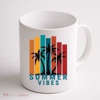 Summer Vibes Retro Palm Tree Coffee Mug thumb 1