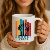 Summer Vibes Retro Palm Tree Coffee Mug thumb 3