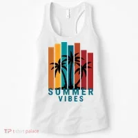 Summer Vibes Retro Palm Tree Women's Tank Top thumb 0