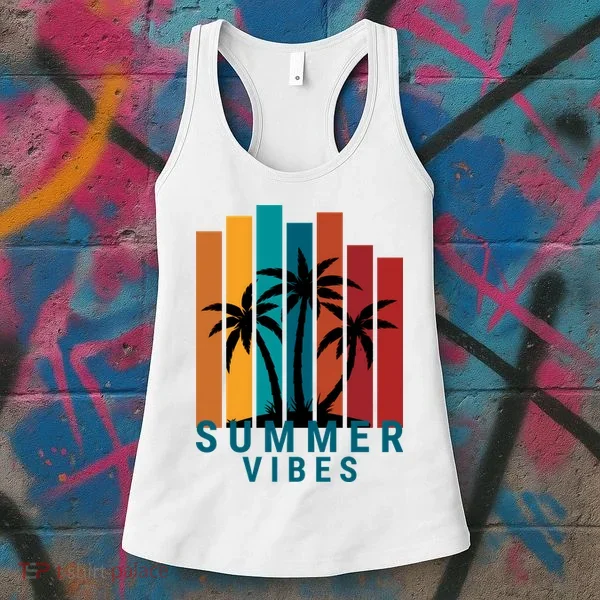 Summer Vibes Retro Palm Tree Women's Tank Top