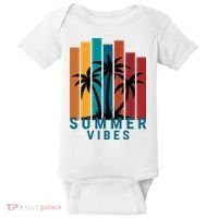 Summer Vibes Retro Palm Tree Baby Bodysuit thumb 0