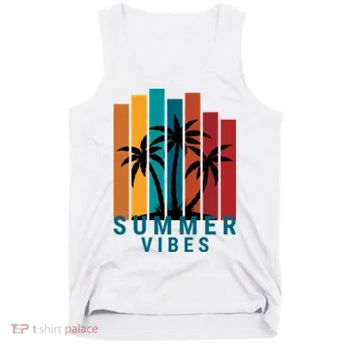 Summer Vibes Retro Palm Tree Tank Top