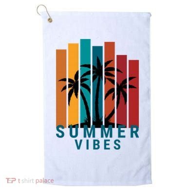 Summer Vibes Retro Palm Tree Golf Towel