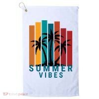 Summer Vibes Retro Palm Tree Golf Towel thumb 0