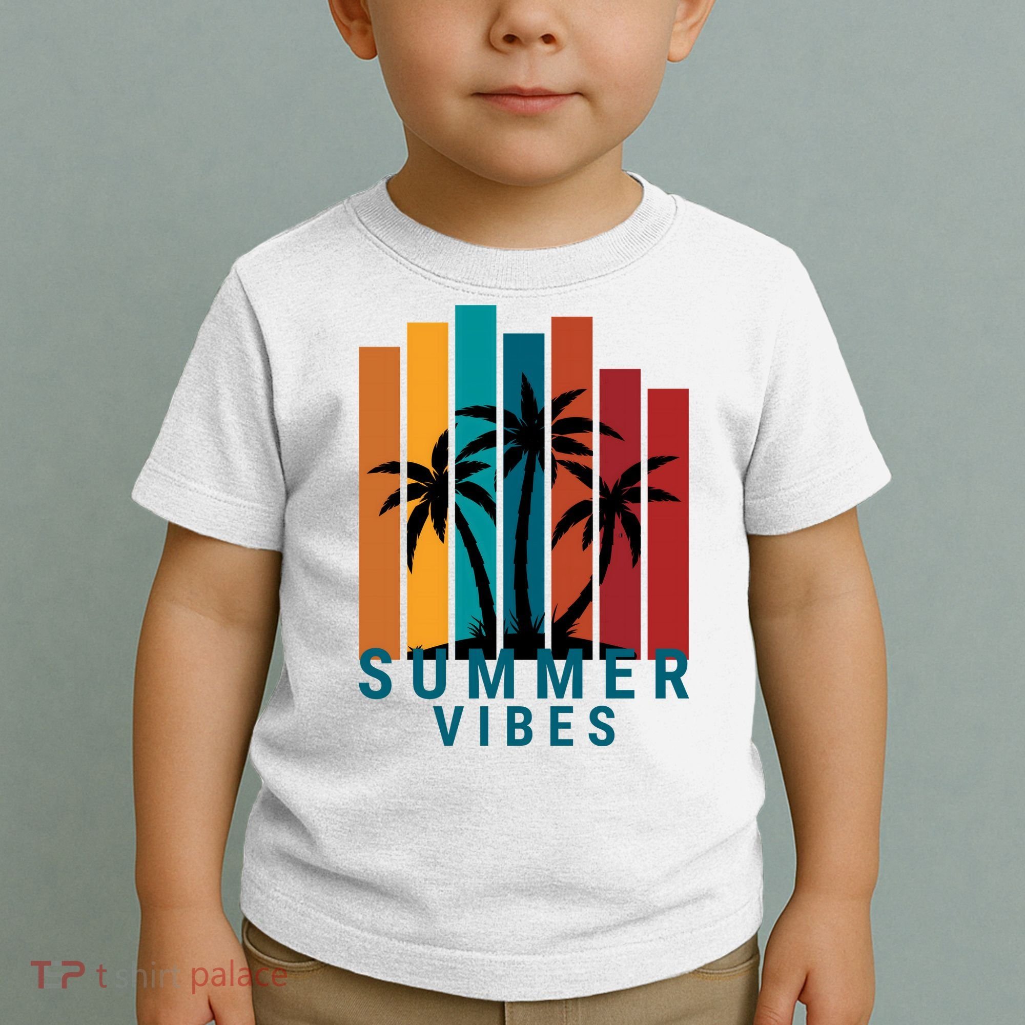 Summer Vibes Retro Palm Tree Toddler T-Shirt