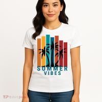 Summer Vibes Retro Palm Tree Women's T-Shirt thumb 4