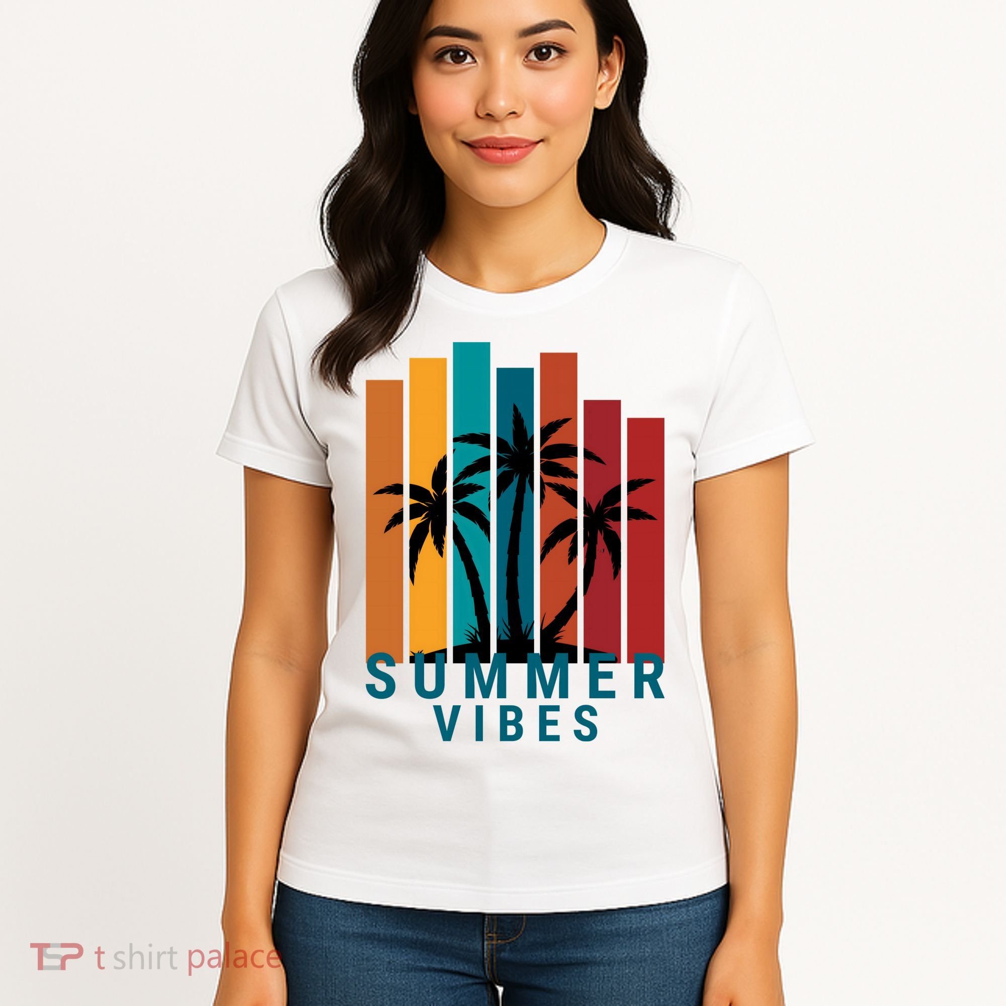 Summer Vibes Retro Palm Tree Women's T-Shirt