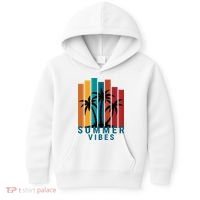 Summer Vibes Retro Palm Tree Kids Hoodie thumb 0