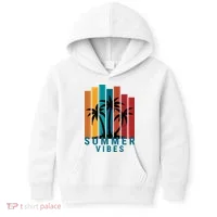 Summer Vibes Retro Palm Tree Kids Hoodie thumb 0