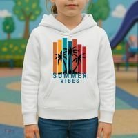 Summer Vibes Retro Palm Tree Kids Hoodie thumb 3