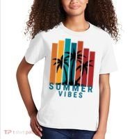 Summer Vibes Retro Palm Tree Kids T-Shirt thumb 2