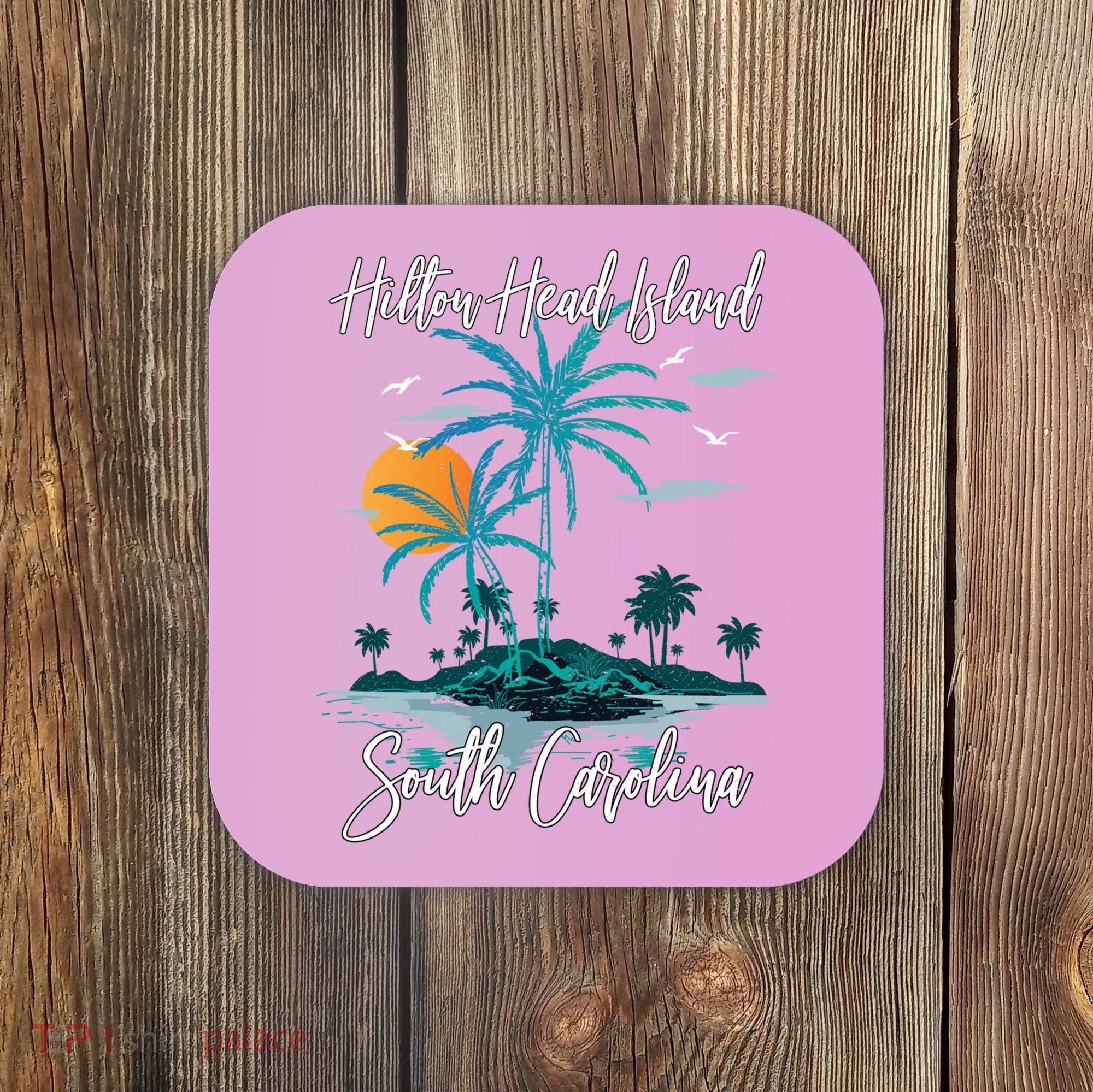 Summer Vacation Retro South Carolina Hilton Head Island Gift Coaster