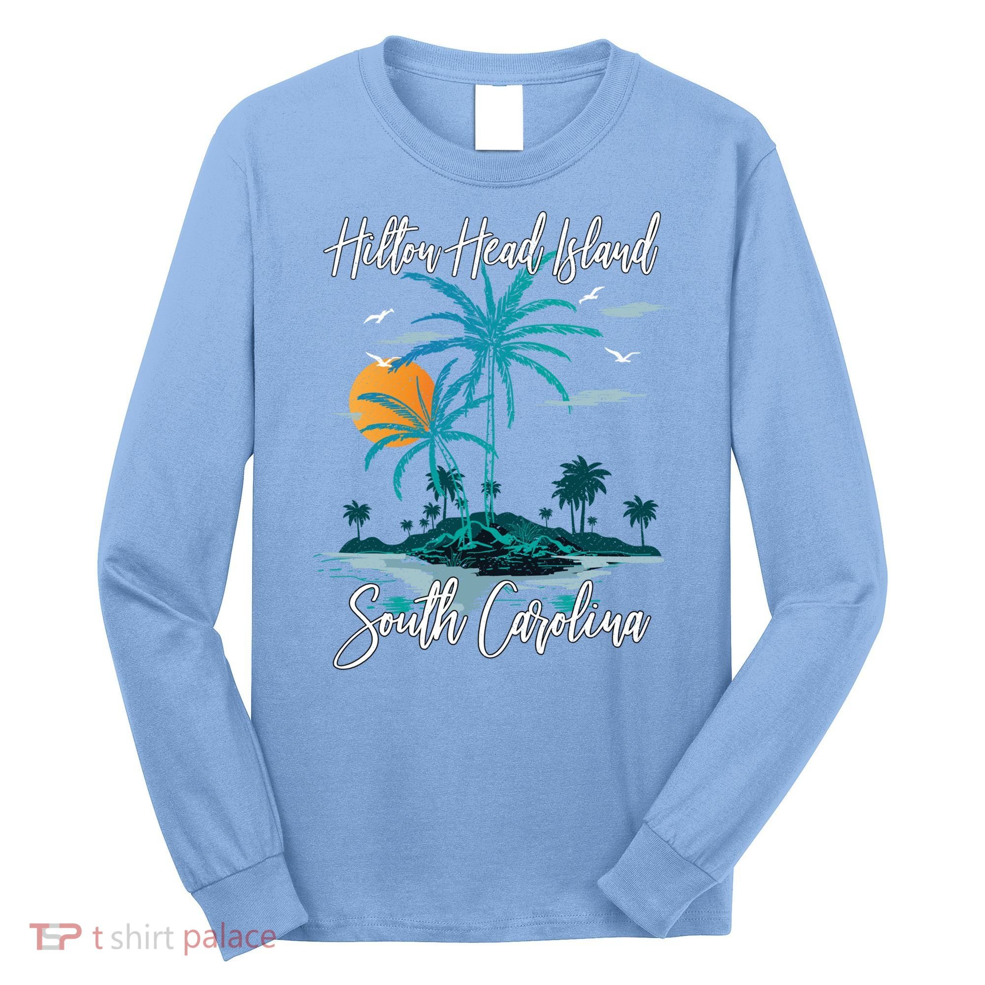 Summer Vacation Retro South Carolina Hilton Head Island Gift Long Sleeve Shirt