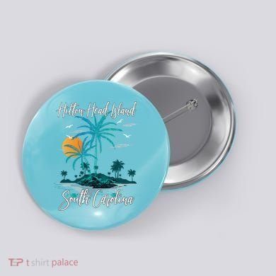 Summer Vacation Retro South Carolina Hilton Head Island Gift Button