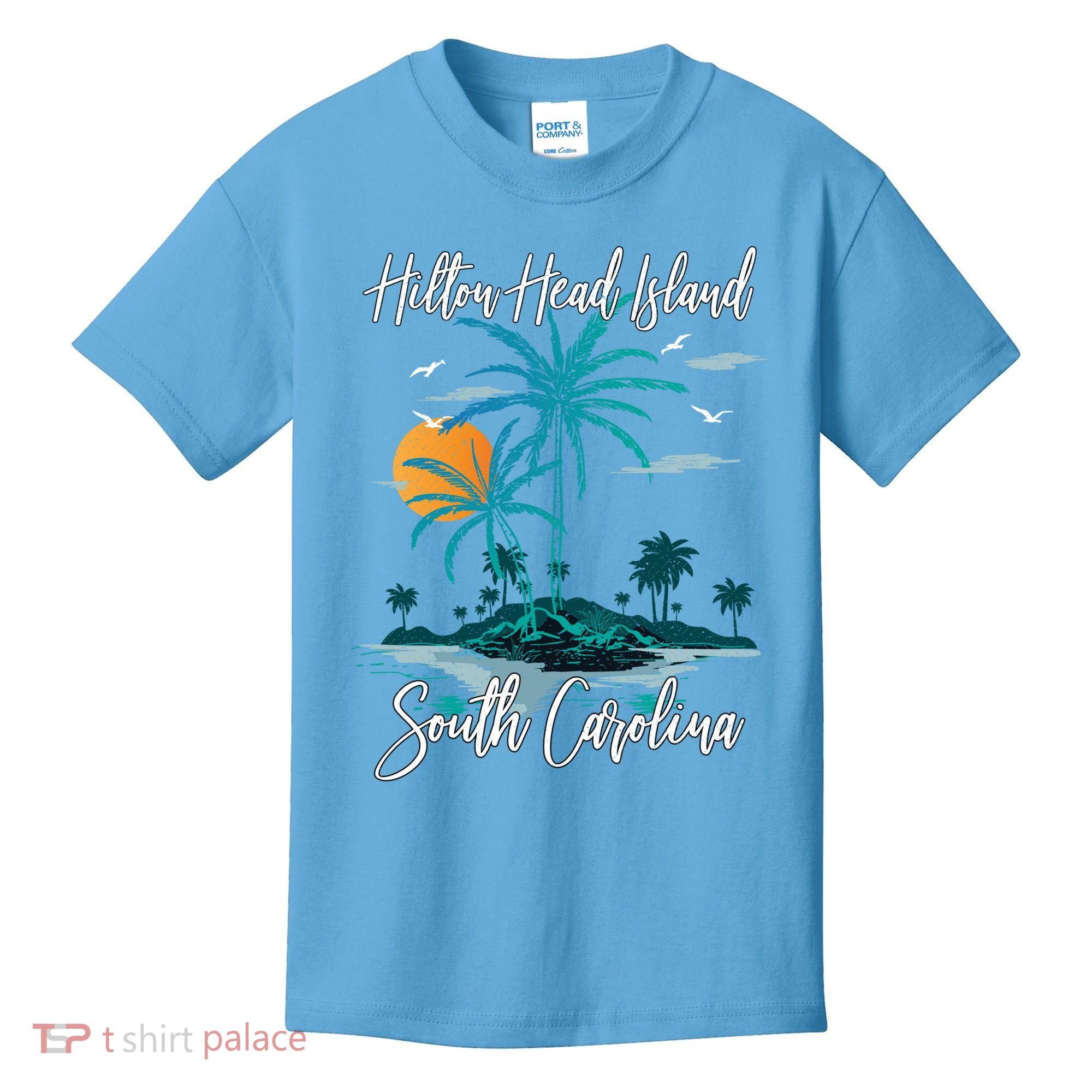 Summer Vacation Retro South Carolina Hilton Head Island Gift Kids T-Shirt