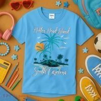 Summer Vacation Retro South Carolina Hilton Head Island Gift Kids T-Shirt thumb 3